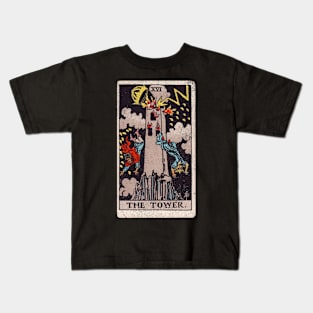 Tarot: The Tower (Vintage) Kids T-Shirt